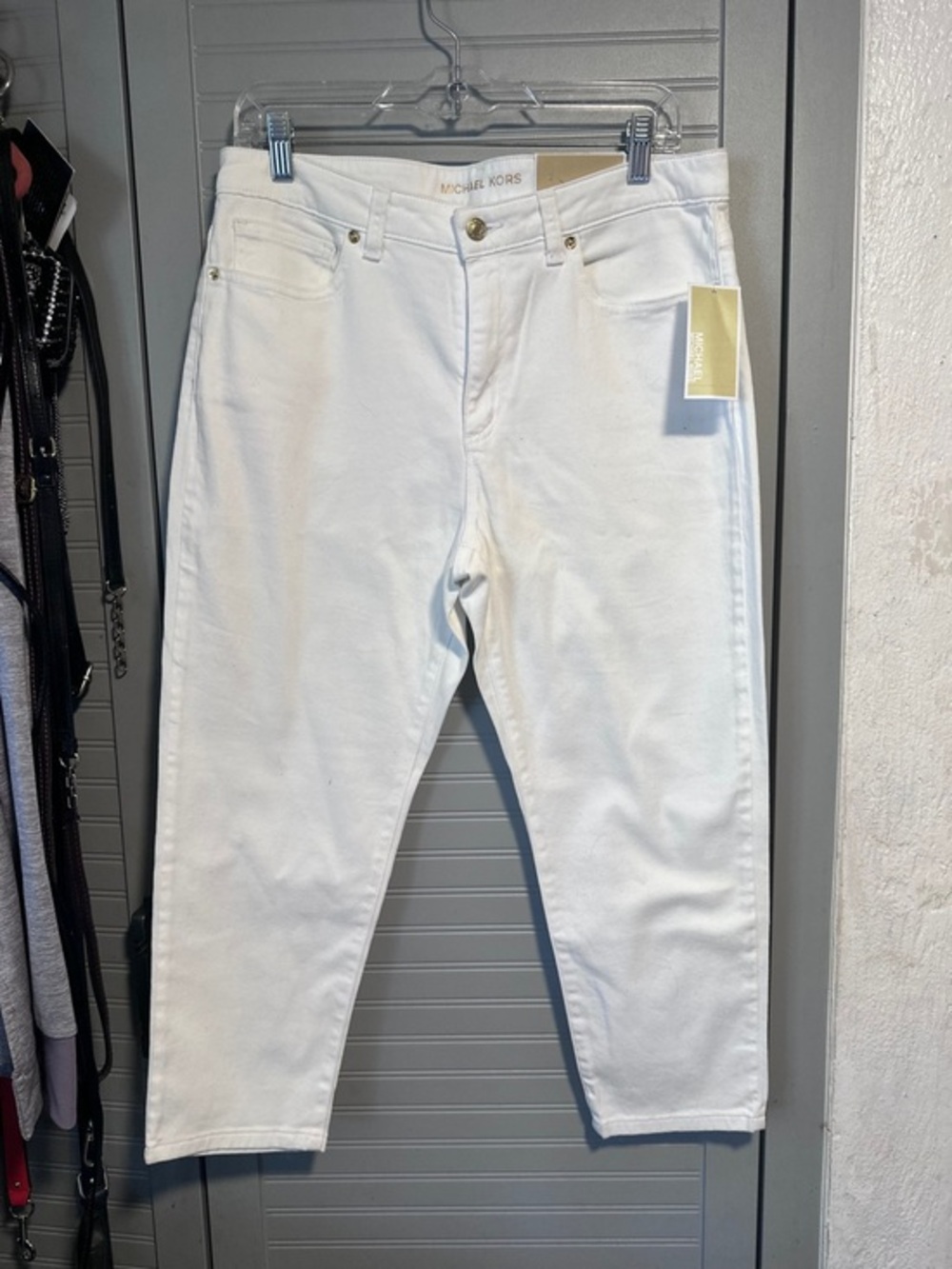 Michael Kors Skinny Jeans Women's Plus Size 12 White Stretch Cotton Blend